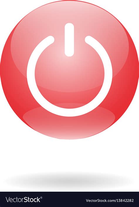 Shut Down Button Bright Switch Off Button Vector Image