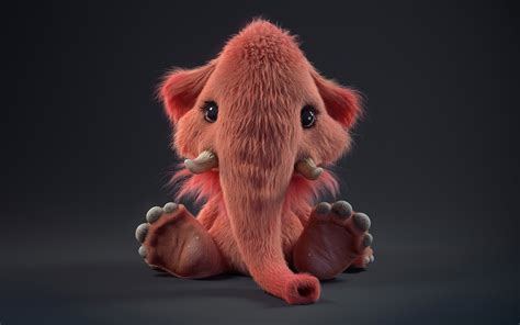 Download Wallpapers Pink Elephant 4k 3d Art Little Mammoth Cute