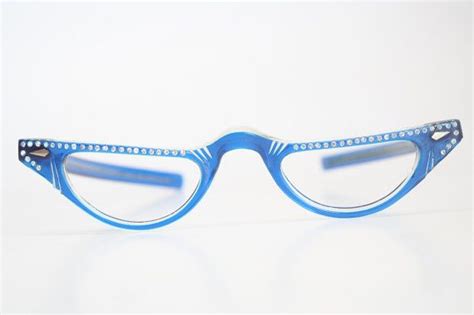 blue rhinestone cat eye reading glasses vintage cateye etsy blue rhinestones glasses