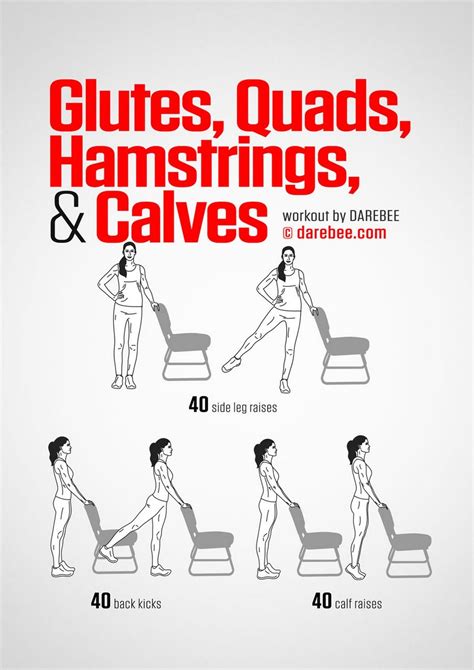 Glutes Quads Hamstrings And Calves Workout Calf Exercises Workout At