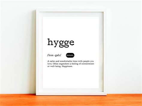 Hygge Definition Printable Hygge Quote Hygge Dictionary Etsy