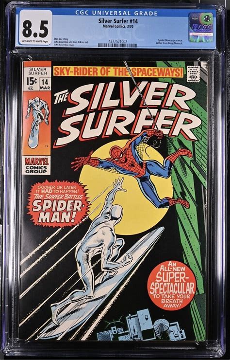 Silver Surfer 14 Cgc 85 1970 Classic Spider Man Vs Silver Surfer