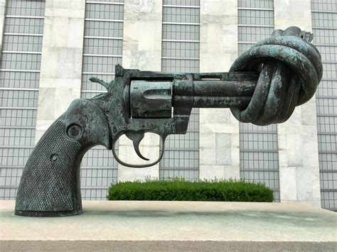 Sculpture Outside Entrance Of The United Nations Art History York