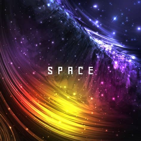 Colorful Space Galaxy Background With Shining Stock Vector