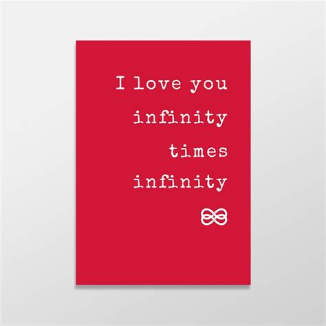 I Love You Infinity Times Infinity Valentines Day Card Etsy