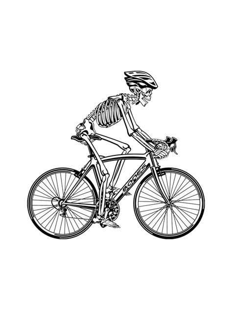 Human Skeleton Riding Racing Bicycle Art Print By Original Dna Plus X