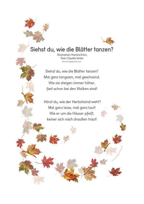 De Kigaportal Kindergarten Herbst Blaetter Blaettertanz Wind Gedicht