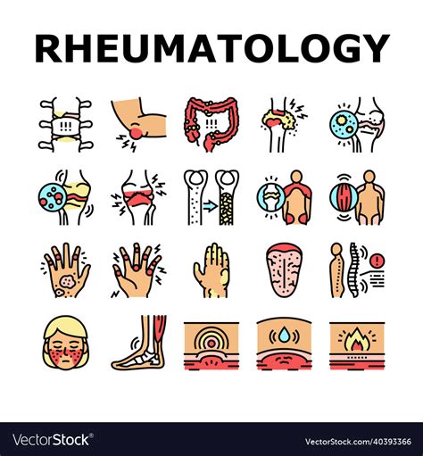 Rheumatology Disease Problem Icons Set Royalty Free Vector