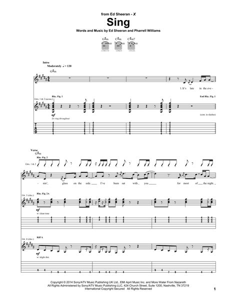 Sing By Ed Sheeran Guitar Tab Guitar Instructor