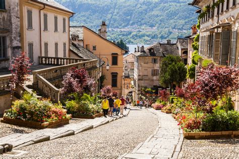 The Italian Village Of Orta San Giulio Novara In Piedmont