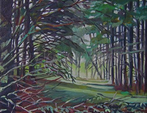 Painting Misty Forest Original Art By Holly L Smith