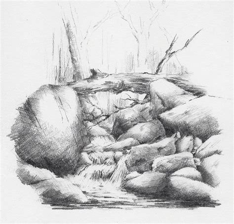 Waterfall Sketch By Raphaelcorrino On Deviantart