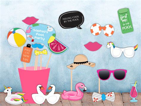 Buy Pool Party Photo Booth Props Party Supplies Thememyparty Theme My Party