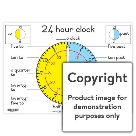 24 Hour Clock Chart Teaching Clock Classroom Clock Depicta