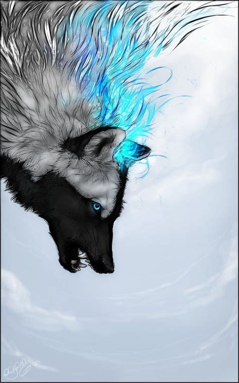 Skysoulblack And White Wolf With Blue Eyescunningloyal And Upbeat