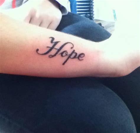 Hope Tattoo On The Right Forearm