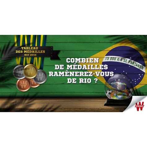 Consultez notre tableau, actualisé avec notre objectif 42 médailles. 15 000 € à gagner sur les Jeux ! - Winamax