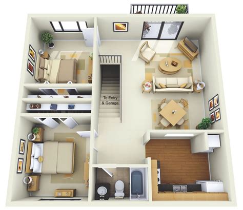 50 Two 2 Bedroom Apartmenthouse Plans Architecture And Design