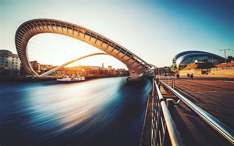 Gateshead Millennium Bridge Cities Hd Fondo De Pantalla Fondo De