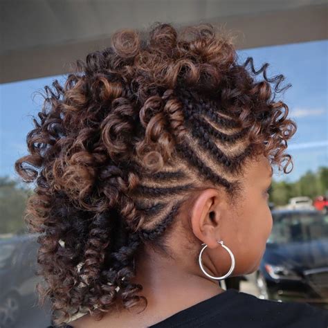 Mohawk Updo With Side Twists Braided Mohawk Hairstyles Mohawk