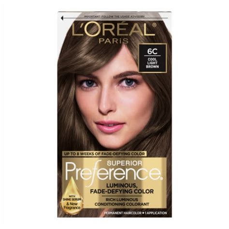 l oreal paris superior preference permanent hair color 6c cool light brown 1 0 ct king soopers