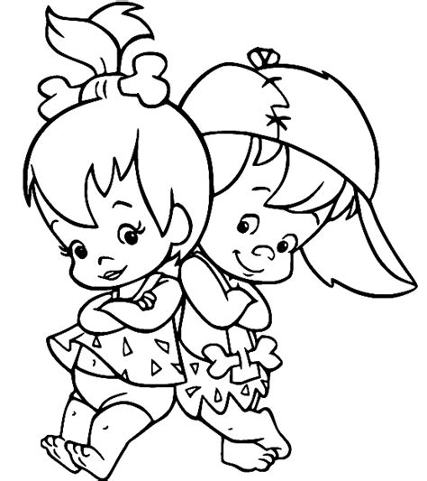 Pebbles Flintstone And Bamm Bamm Rubble Coloring Page Free Printable