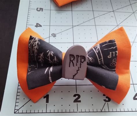 Orange And Black Rip Print Bow Etsy