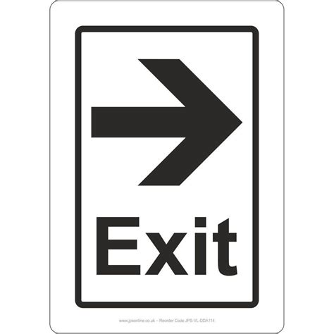 Exit Right Arrow Sign Jps Online