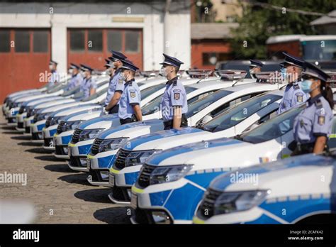 Bucharest Romania July 29 2020 Romanian Police Officers Wearing