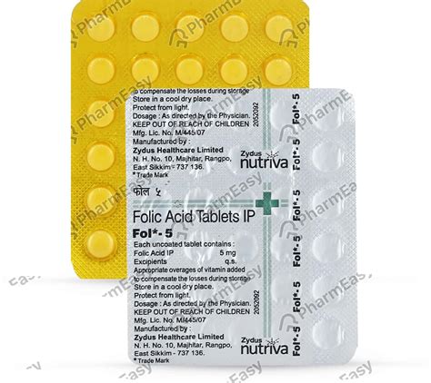 Fol 5 Mg Tablet 30 Uses Side Effects Price And Dosage Pharmeasy