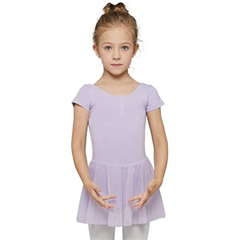 Pinkdaa Girl Gymnastics Leotard Short Sleeve Ballet Dress Sports