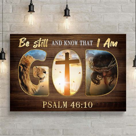 Lion Of Judah Wall Art Be Still And Know That I Am God Sign Etsy