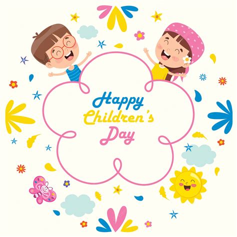 Premium Vector Colorful Greeting Card For Happy Childrens Day