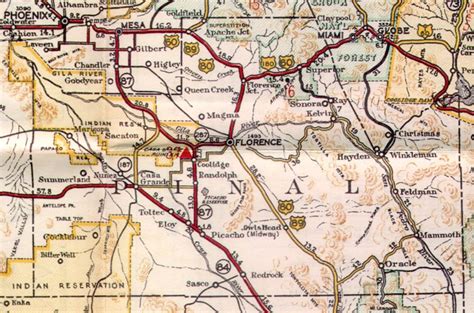 Pinal County 1935 Road Map