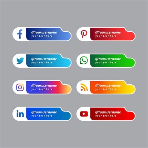 Premium Vector Collection Of Modern Social Media Lower Third Icons