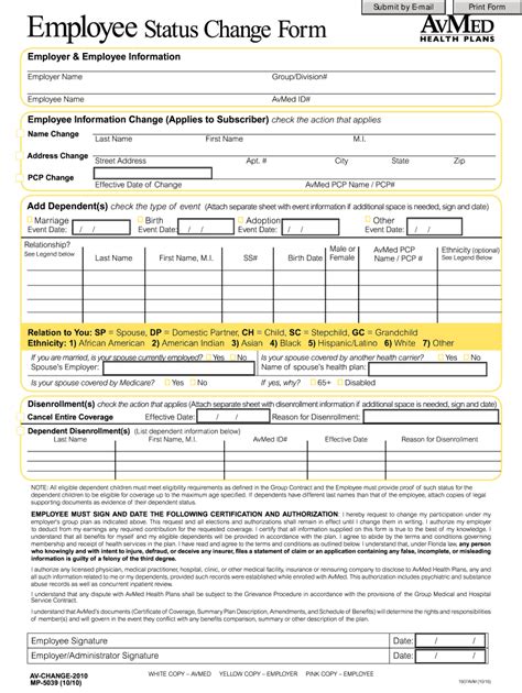 Employee Status Change Form Pdf Fill Out And Sign Online Dochub