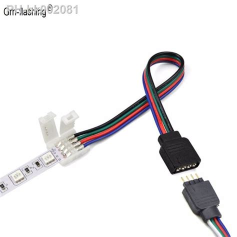 ☁ 10mm Rgb 4pin Female To 4 Pin Led Strip Connector For Led 3528 5050 Light Strip 4pin Needle