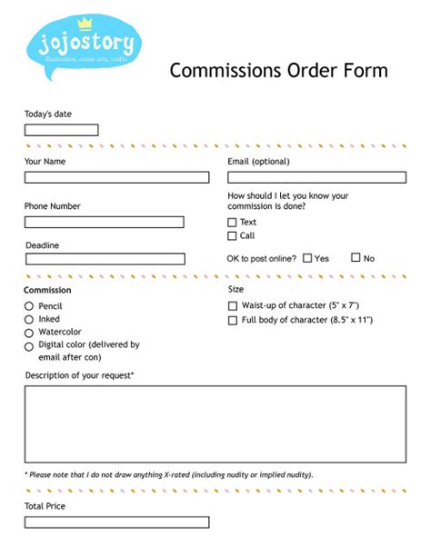 Jojostory Aa Tips Commission Order Forms