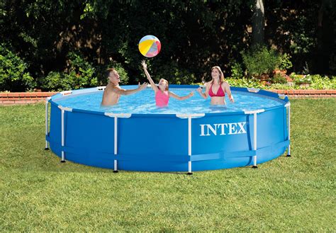 Intex 12 X 30 Metal Frame Round Above Ground Swimming Pool Open Box