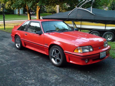 Hd Wallpaper Red Ford Mustang Fox Body 50 Coupe 1993 Foxbody Car