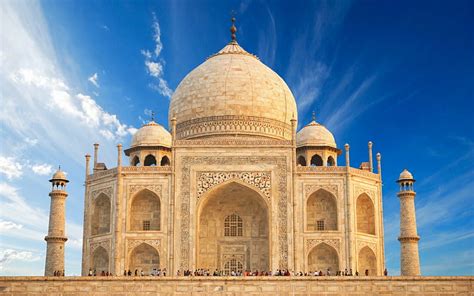 Hd Wallpaper White Mosque India Landscape Agra Taj Mahal