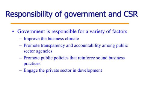 Ppt Public Sector Perspective On Csr And Responsibility Powerpoint