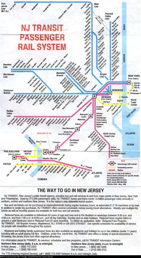 Nj Transit System Mapguide Effective May 1998