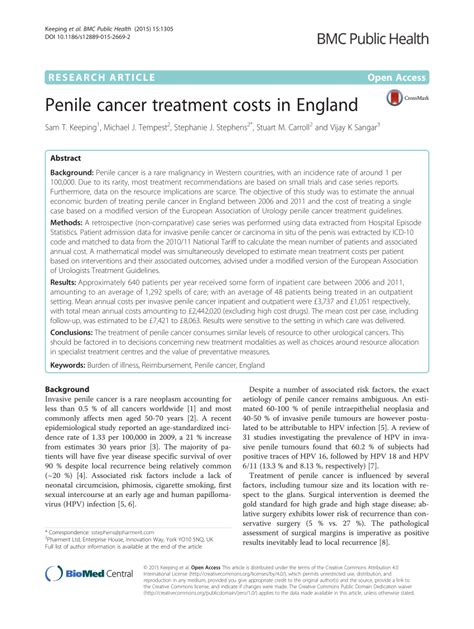 Pdf Penile Cancer Treatment Costs In England