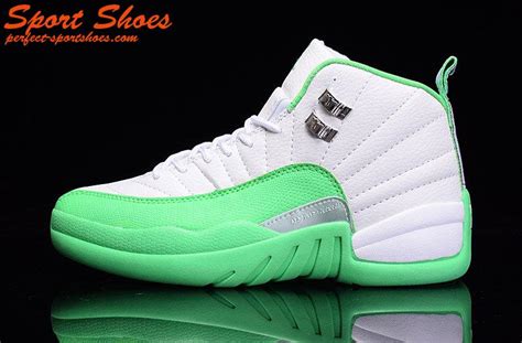 Authentic 2016 Air Jordan 12 Retro Green White Gs Fashion Sneakers