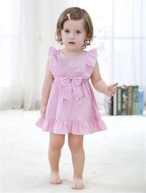 Fashion Mini Girls Dress 100 Cotton Pink Cute 6month To
