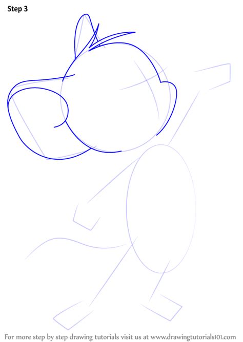 Next, add in his ears. Learn How to Draw Jerry the Mouse (Tom and Jerry) Step by ...