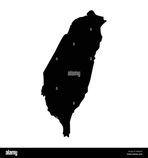 Vector Illustration Black Silhouette Of Taiwan Map Taiwanese Territory