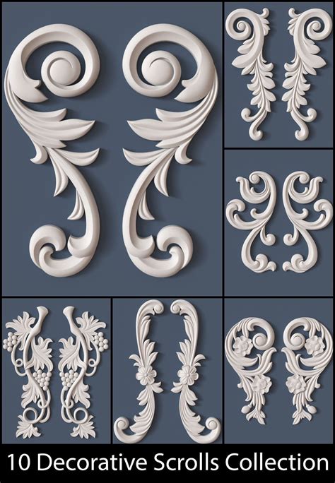 Program desain rumah 3d via www.downloadcollection.com. 10 Decorative Scrolls Collection 3D model | CGTrader