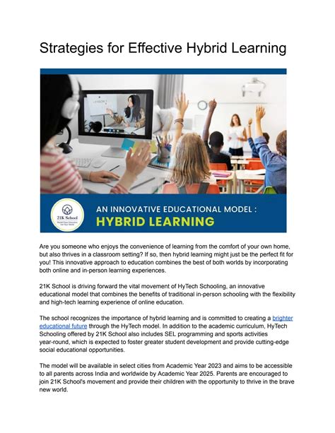 Strategies For Effective Hybrid Learning By Skoodos1 Issuu